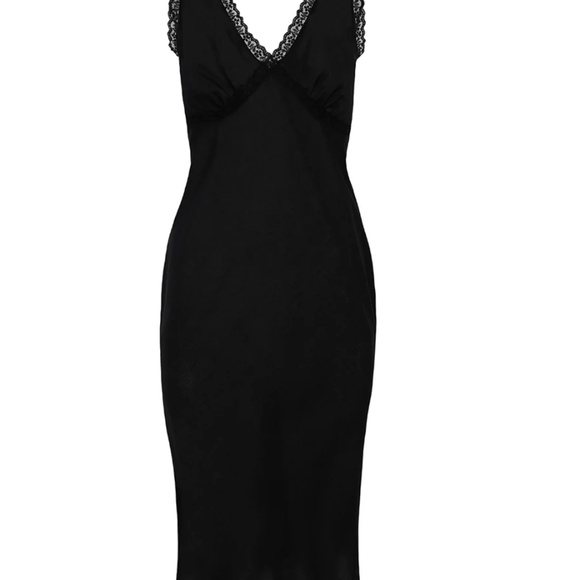 Cou Cou Intimates The Iris Slip Dress Black Cotton - Picture 2 of 5